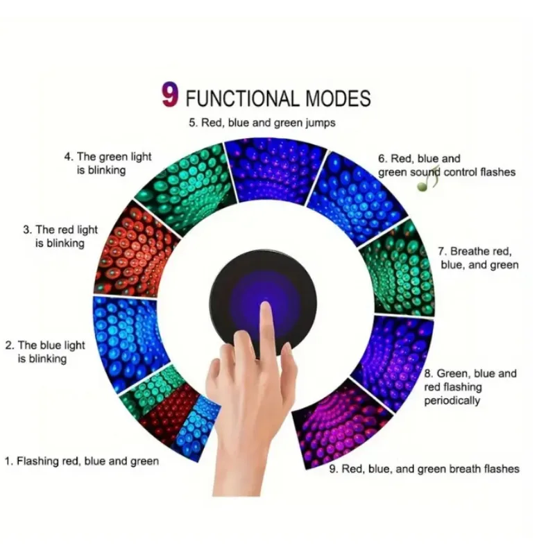 1 шт. автомобильный USB светодиодный звездное небо верхний атмосферный свет звездное небо волшебные красочные огни вечерние лампы с акустическим управлением подарок не прилипает CN