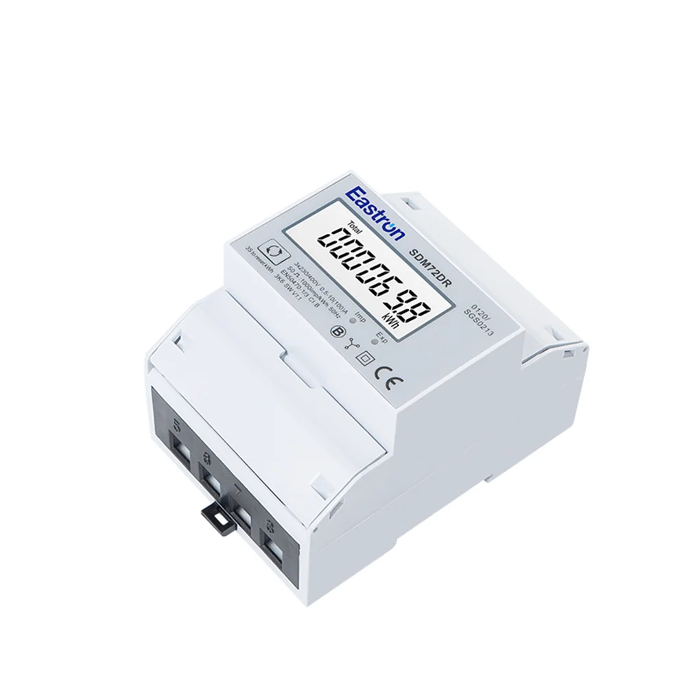 SDM72DR MID,10(100)A, 220/230V 3 Phase 4 Wire Energy Meter,Reset Function; Total Energy Partial Energy Total Power, Pulse Output