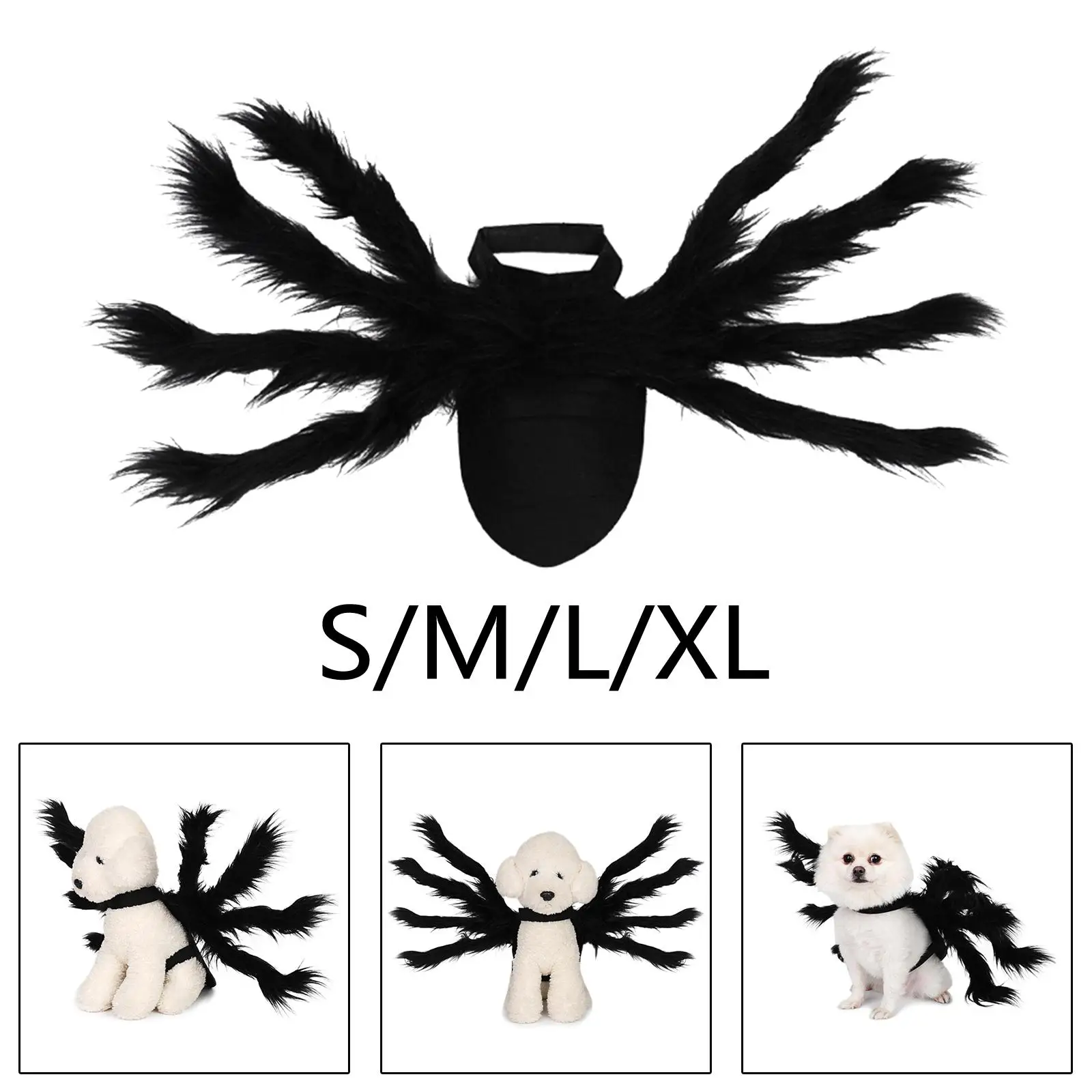 Spider Pet Costume Felt Cloth Outfit Lightweight Dog Cat Halloween Dress Up Festival Accessory for Pets Party Spider Pet Costume Felt Cloth Outfit Lightweight Dog Cat Halloween Dress Up Festival Accessory for Pets Party