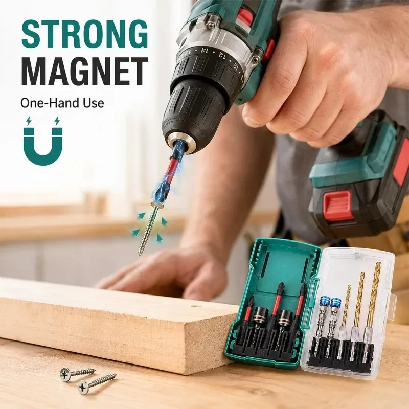 10Pcs Impact Driver Bit Set Hex Shank Magnetic Screwdriver Bits for Wood Metal Home Tool Kit Motorcycle Repair Socket Sleeves