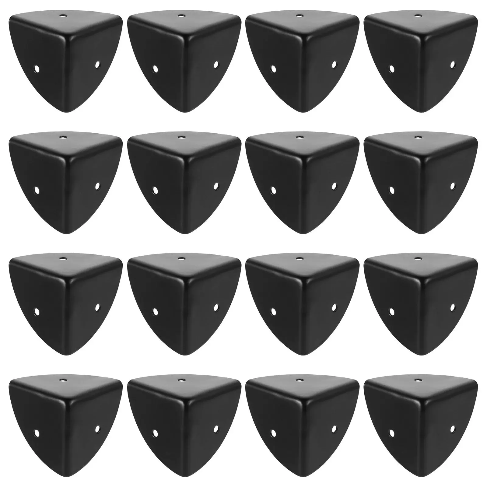 16Pcs Sleek Black Metal Corner Guards for Toolboxes Cabinets Jewelry Boxes Edge Protection Packaging Transport Guard