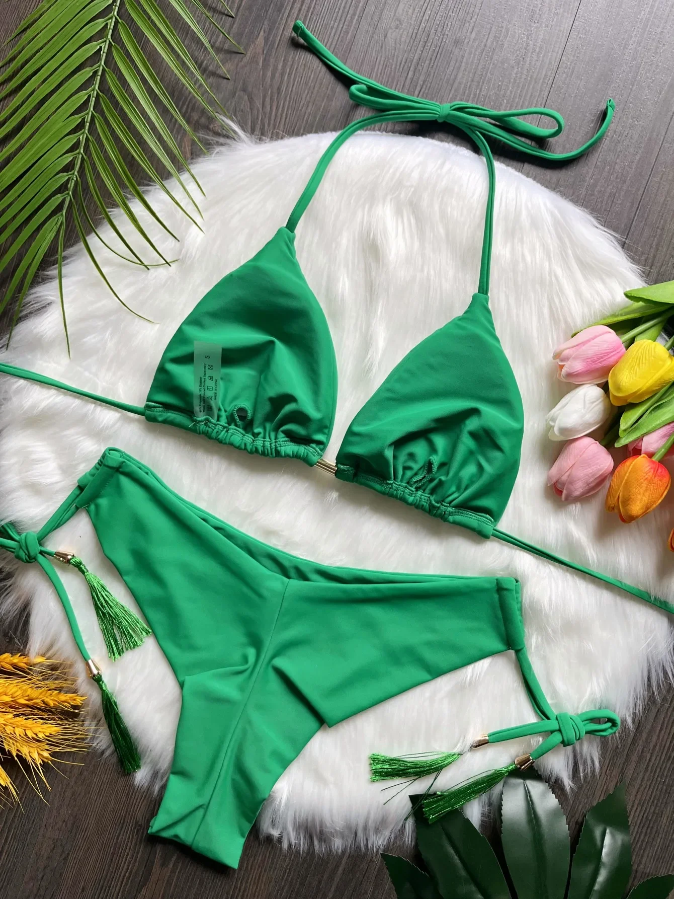 RUOTONSEPT Sexy Solid Color Bandage Bikinis Set Women's Swimsuit Two-piece Triangle Swimwear Bathing Suit Brazilian Biquinis