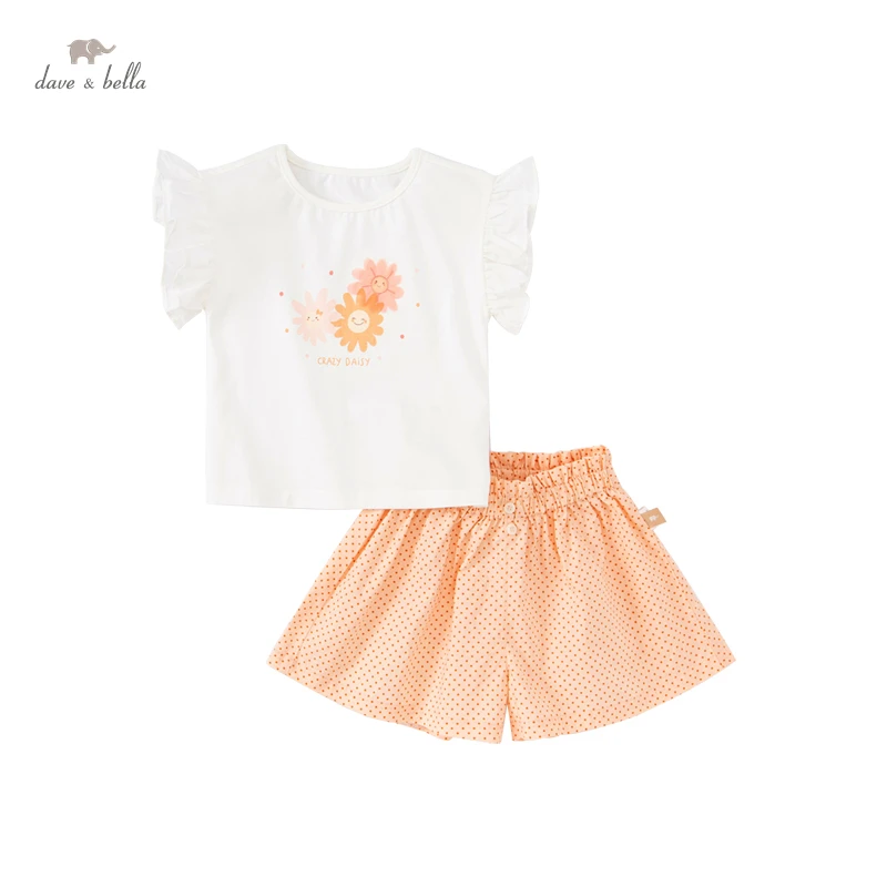 Dave Bella Baby Summer Clothing Infant Kid Clothes Cute Sun Top Shirt Skirt 2Pcs Set Toddler Girl Outfit DB2222135