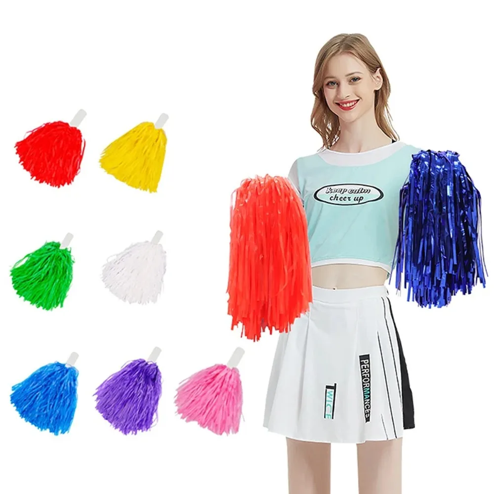 Matte Cheerleading Pom Poms Various Festive Occasions Sports Meets Dance Party Decorator Festivals PP Flat Handle