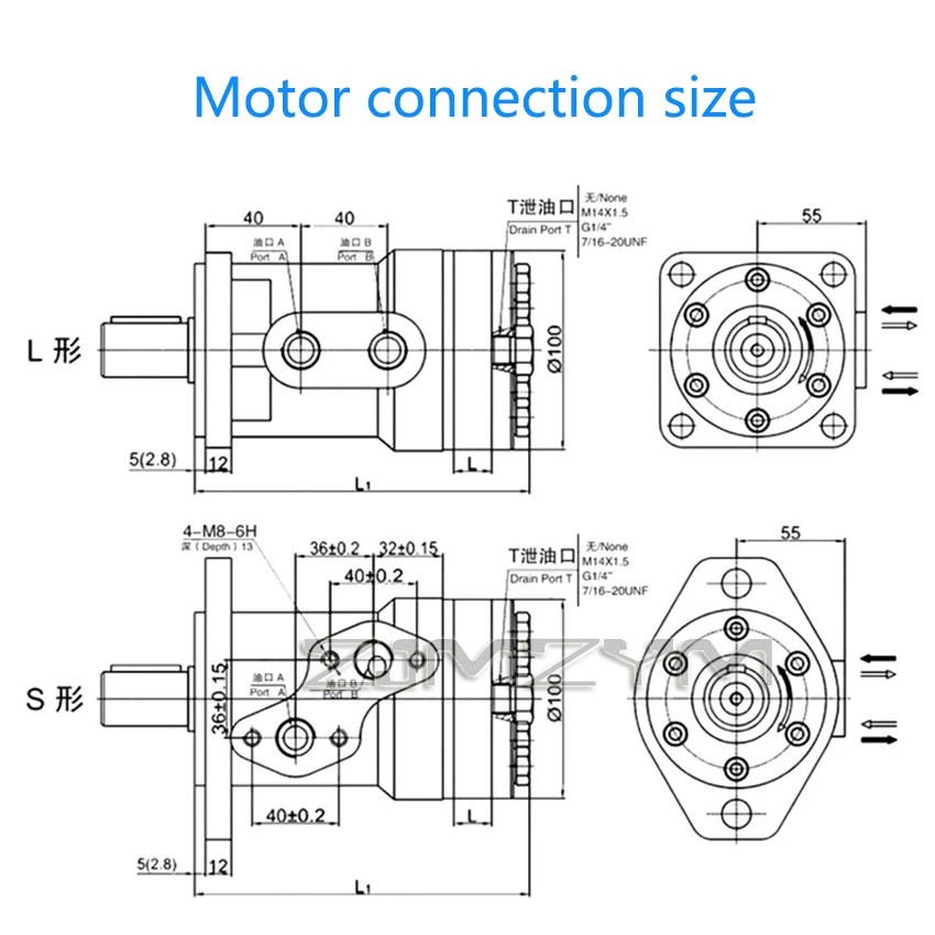 Imagem -06 - Motor Hidráulico de Alto Torque de Alta Velocidade Morre Motor Hidráulico de Óleo Bmr Série Cycloid Bmr50 Bmr80 Bmr100 Bmr-125 Bmr-160