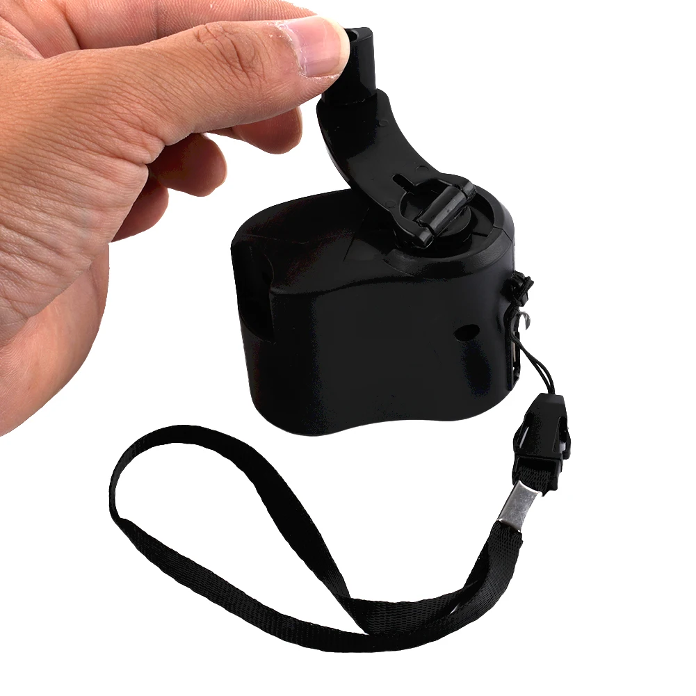 Hand Crank Phone Charger 180mm Rope Length 300MA-600MA 5.5V 58*46*31mm ABS Material + Components Blue/black/green