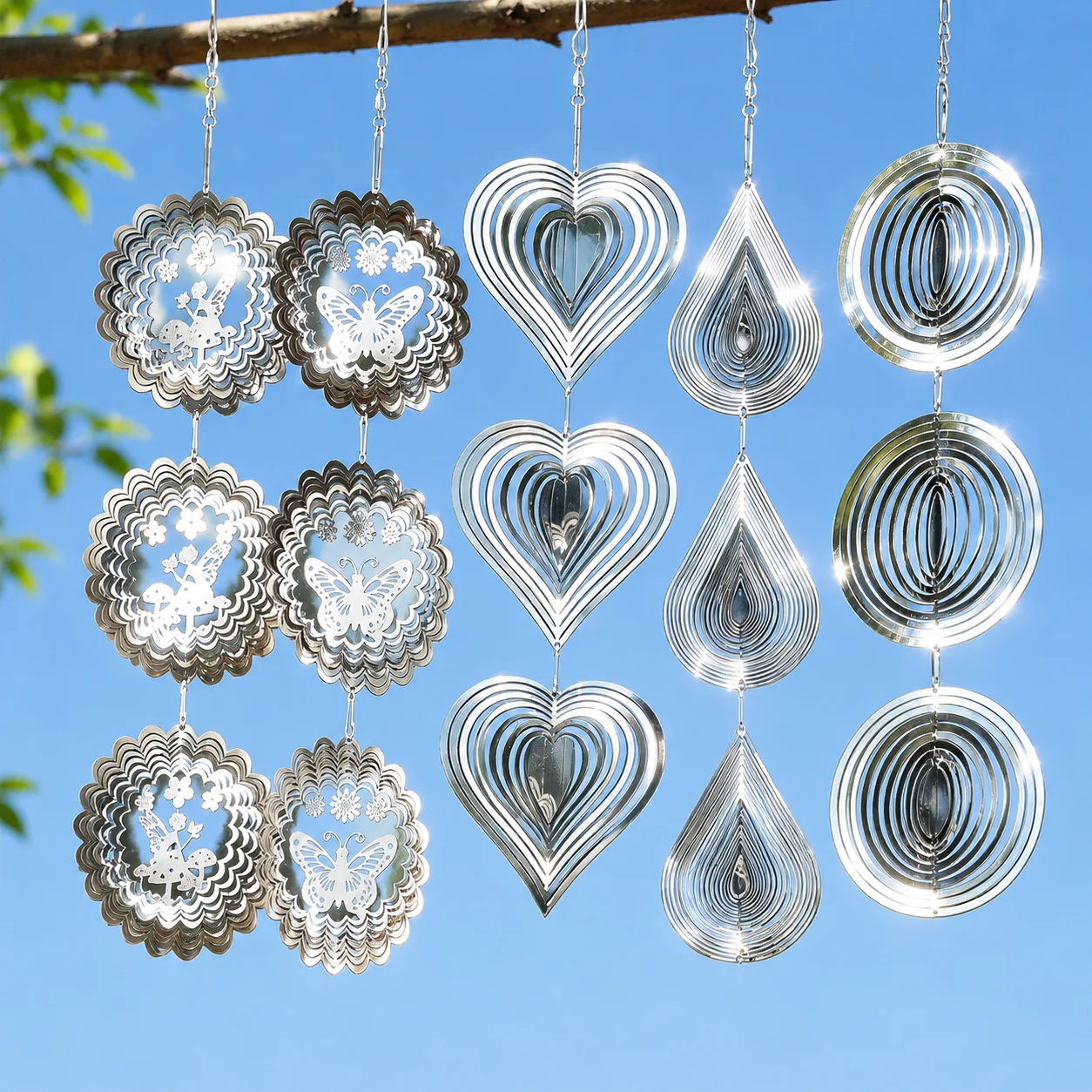 Suncatcher Wind Spinner Hanging Relaxing Kinetic Wind Sculptures Stress Relief Visual Art Fairy Garden Yard Decor Bird Deterrent