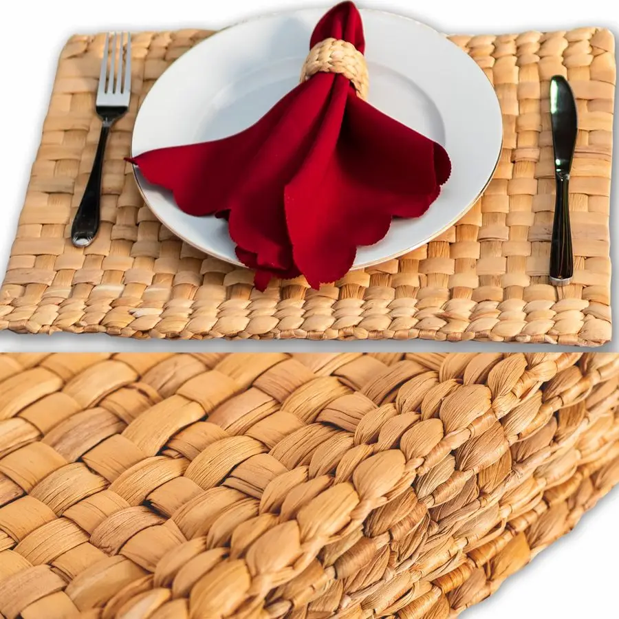 

Mats Set of 6, Dining Decor, Heat Resistant Farmhouse Placemats Set of 6, Boho Placemats, Place Mats for Dining Tables, Wicker W
