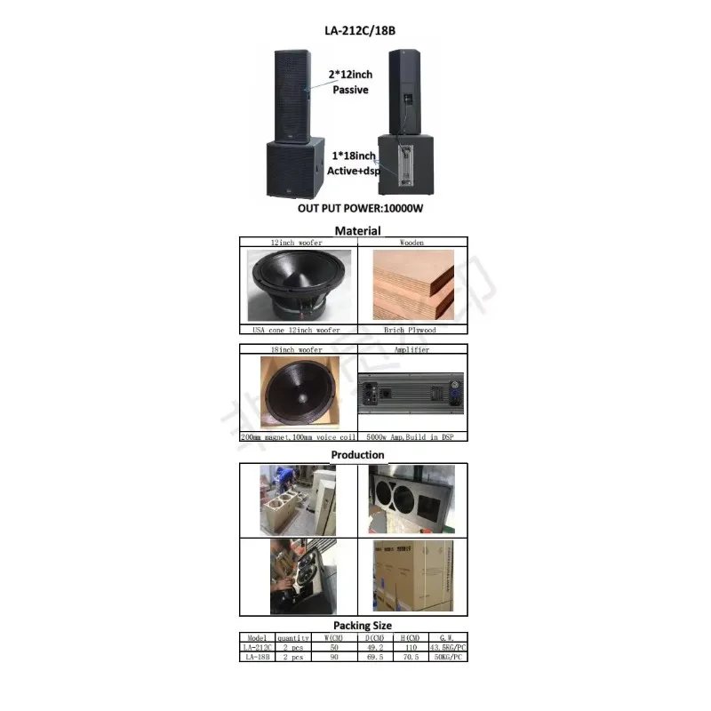 Dual 12 Inch High Power Passive Speaker Powered Speakers  Active Portable Professional Audio Outdoor DJ PA Party Speaker