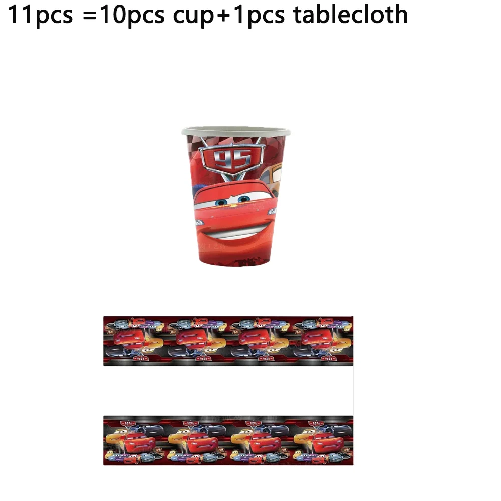 Cartoon Rode Auto Thema Kinder Verjaardagsfeest Decoratie Wegwerp Servies Cartoon Auto Vlaggen Hangende Decoraties Placemats