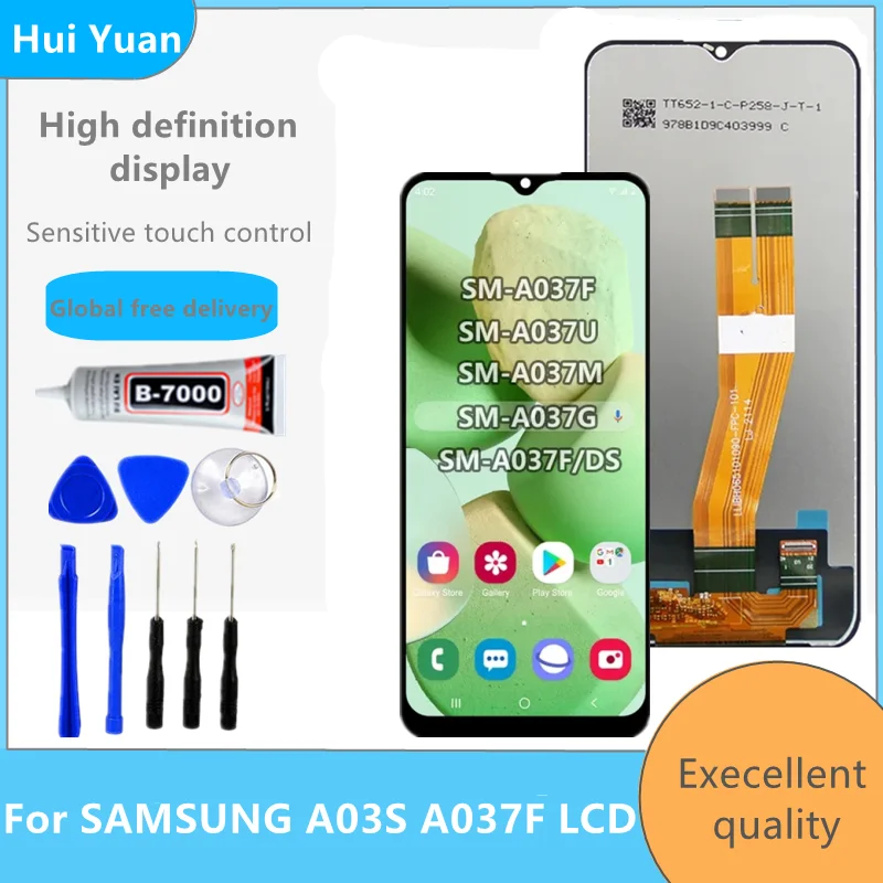 

ЖК-дисплей 6,5 ''для Samsung A03s A037F A037M A037FD, дисплей с сенсорным экраном и дигитайзером в сборе для Samsung A03S, дисплей