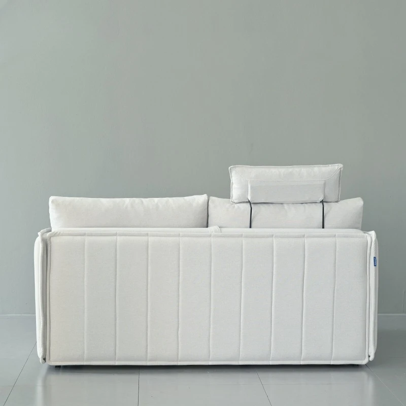 French cream premium sofa bed, folding dual-purpose retractable, single and double sofa bed