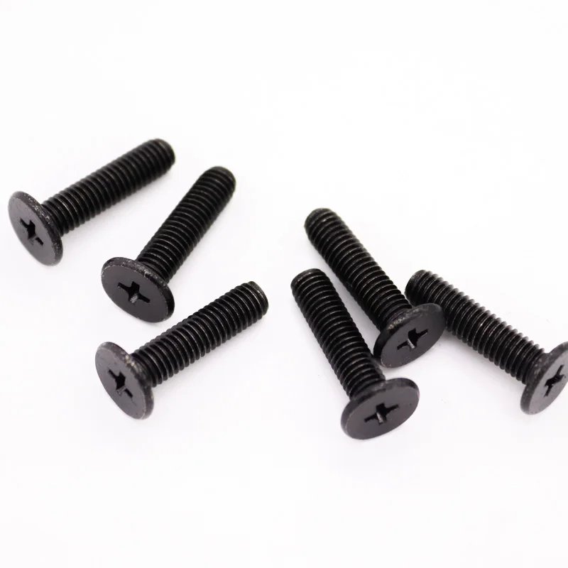 5/10/20/50pcs CM M1.6 M2 M2.5 M3 M4 M5 M6 Black 304 Stainless Steel Cross Phillips Ultra Thin Flat Wafer Head Screw Bolt Laptop