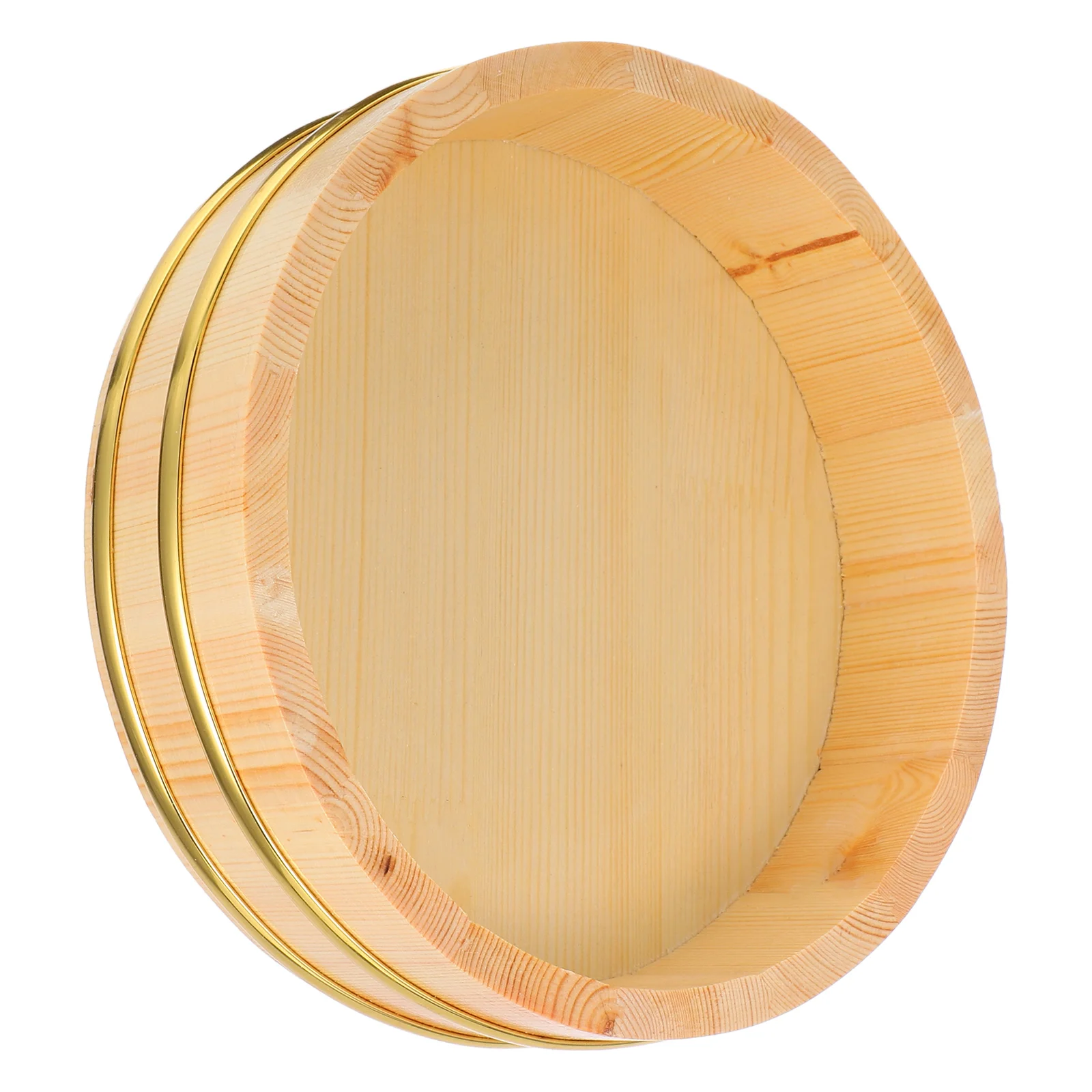 

1pc Wooden Sushi Rice Bucket Large Capacity Smooth Surface Mixing Seasoning Japanese Restaurant Food Serving Container Kitchen