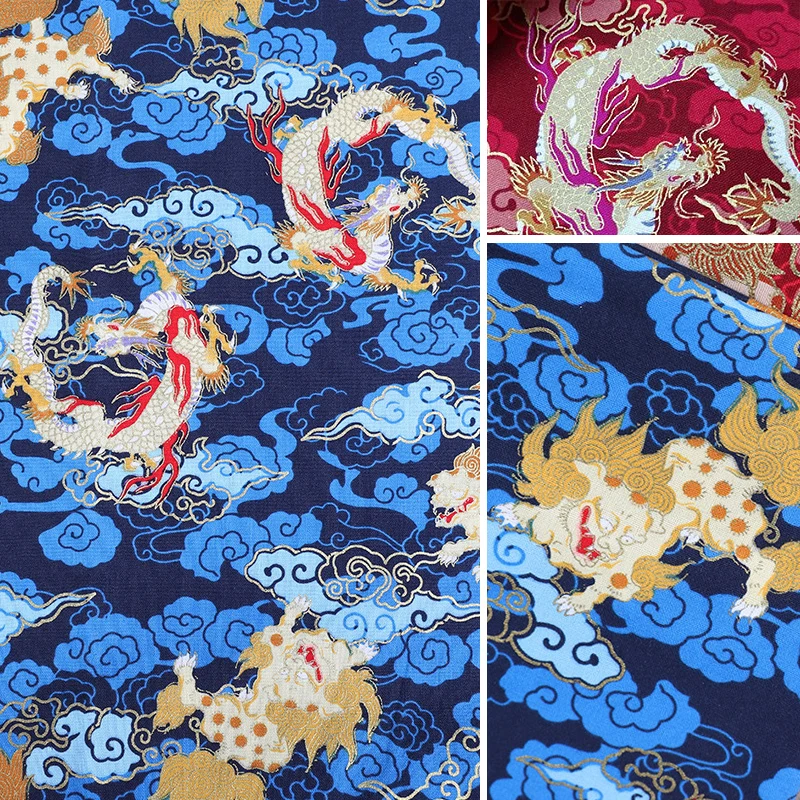 

100*148cm Chinese Dragon Design Brocade Jacquard Satin Fabric For Cheongsam Kimono Sewing Diy Bag Handmade Patchwork Fabric