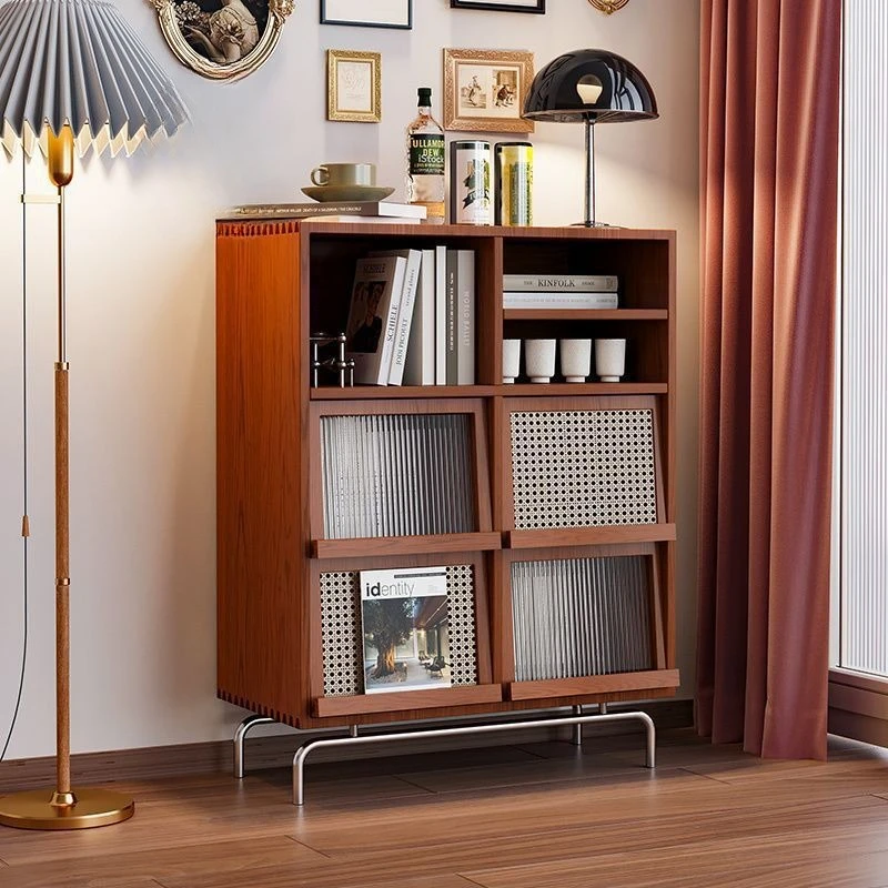 

Nordic solid wood dining side cabinet cabinet simple living room storage medieval tea