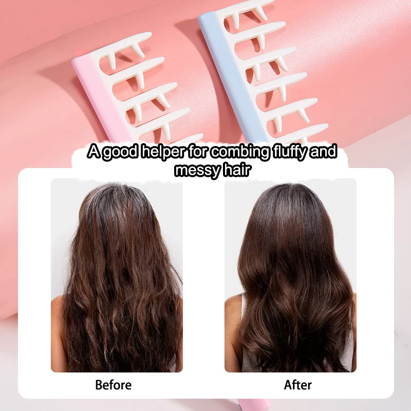 Hair Fluffy Comb Hair Root Combing Hairdressing Sewing Comb Antler Wide Tooth Comb Salon Scalp Massage Z Shape Combing Brush