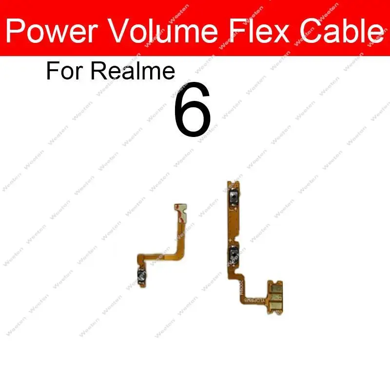 Cable flexible de volumen de alimentación para Oppo Realme 6, 6i, 6Pro, 7, 7i, 7Pro, 4G, 5G, botón de encendido y apagado