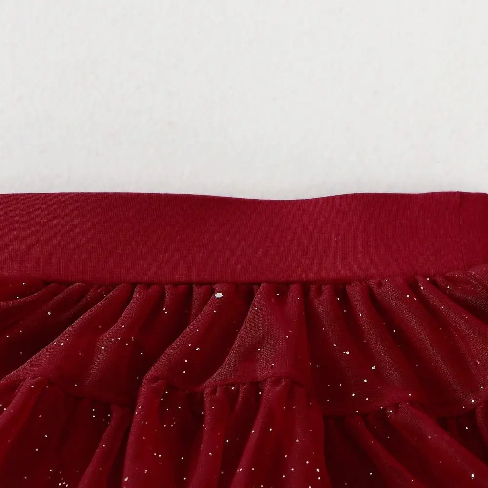 Elegant Princess Fluffy Tulle Skirt Ballet Elastic Waist Party Dance Dress Lace Mesh Skirts For Children