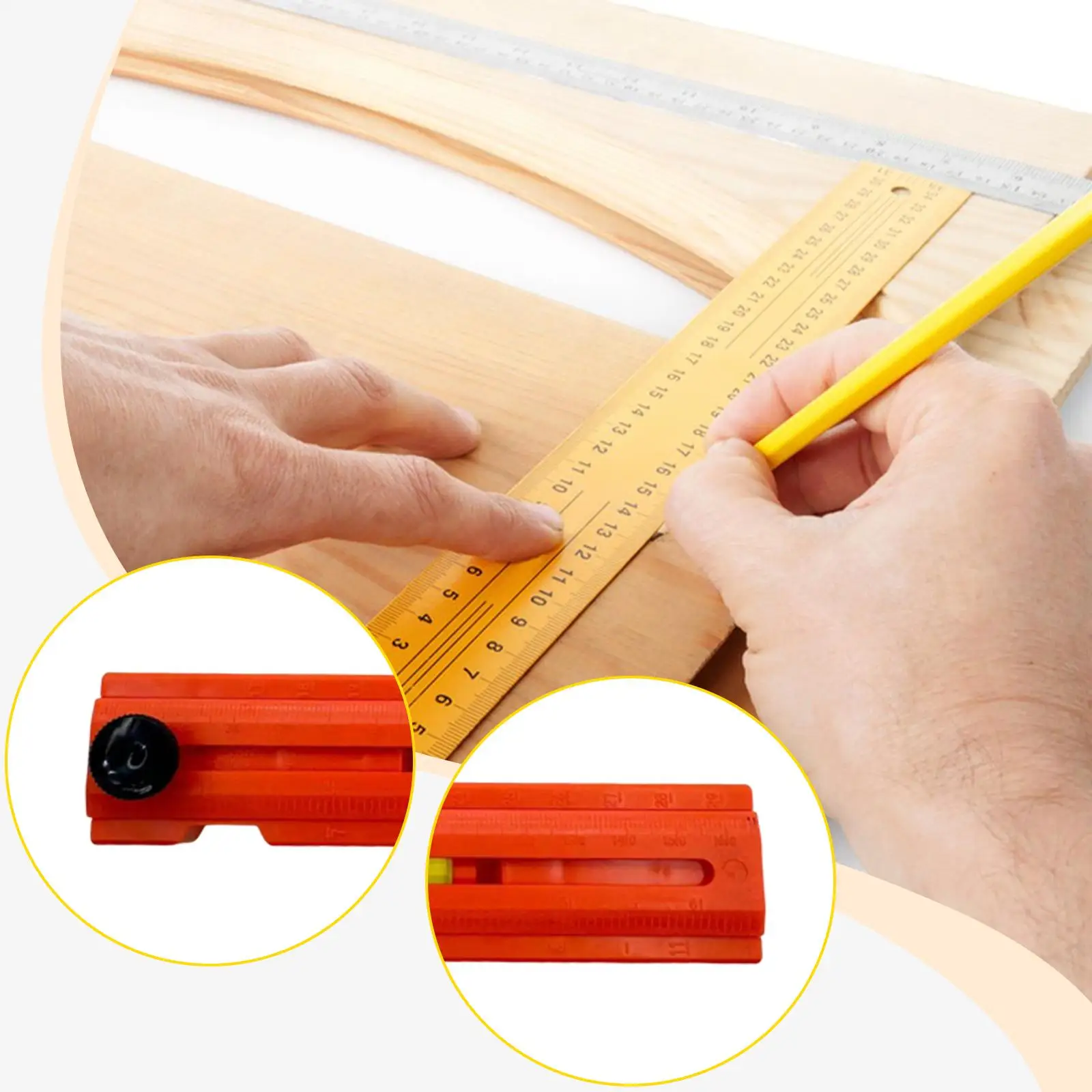 Woodworking Measuring Ruler Angle Ruler Precision Lightweight Accurate