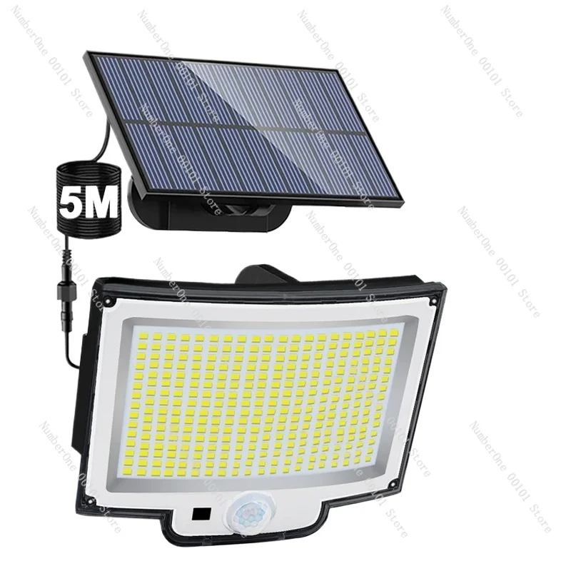 Outdoor 318/348 LED Solar Motion Sensor Security Lights, IP65 Waterproof Wall Lights for Garden, Fence, and Patio