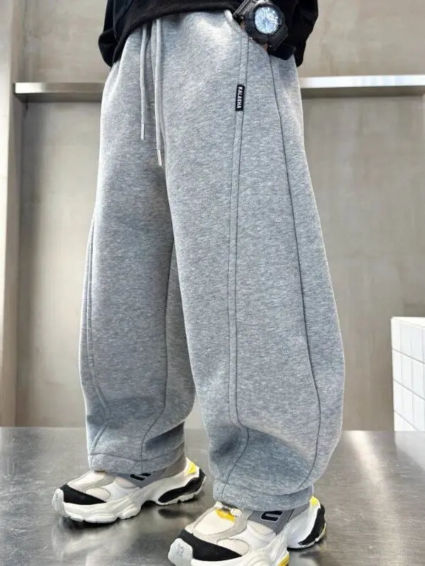 Children's Cotton Sport Pants Autumn Warm Stylish Casual Long Trousers for Boys And Girls Trendy Knife-Shape Korean Style
