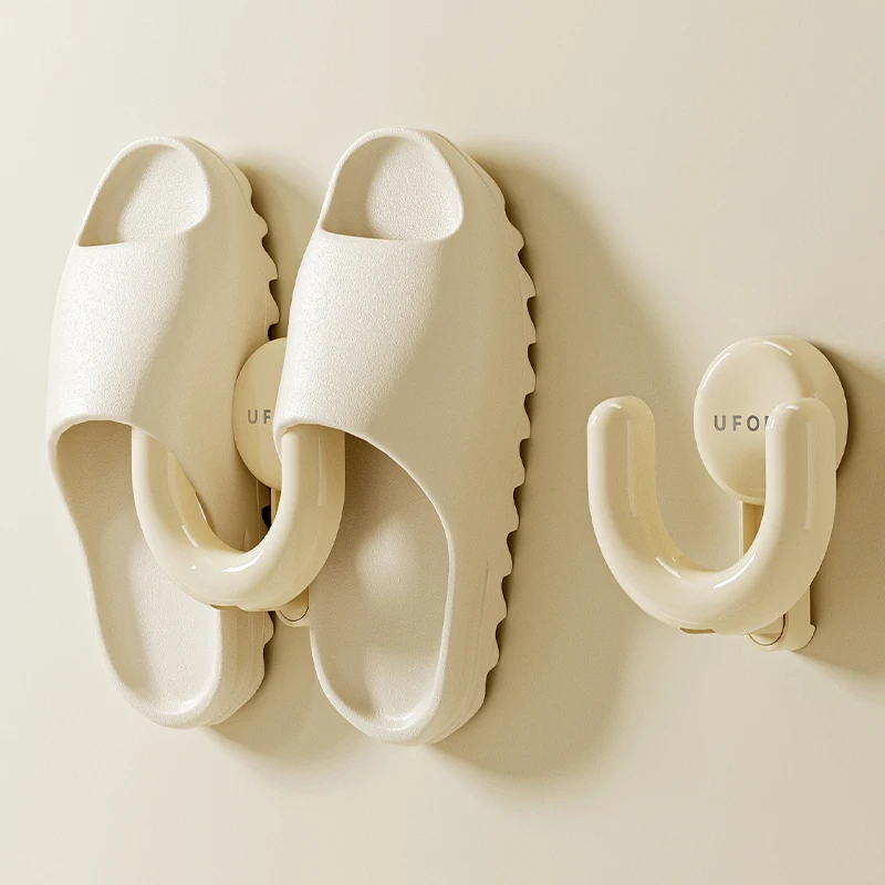 UFORU Bathroom slipper rack Suction cup type perforation-free wall hanging toilet special new drain hanger hook storage rack