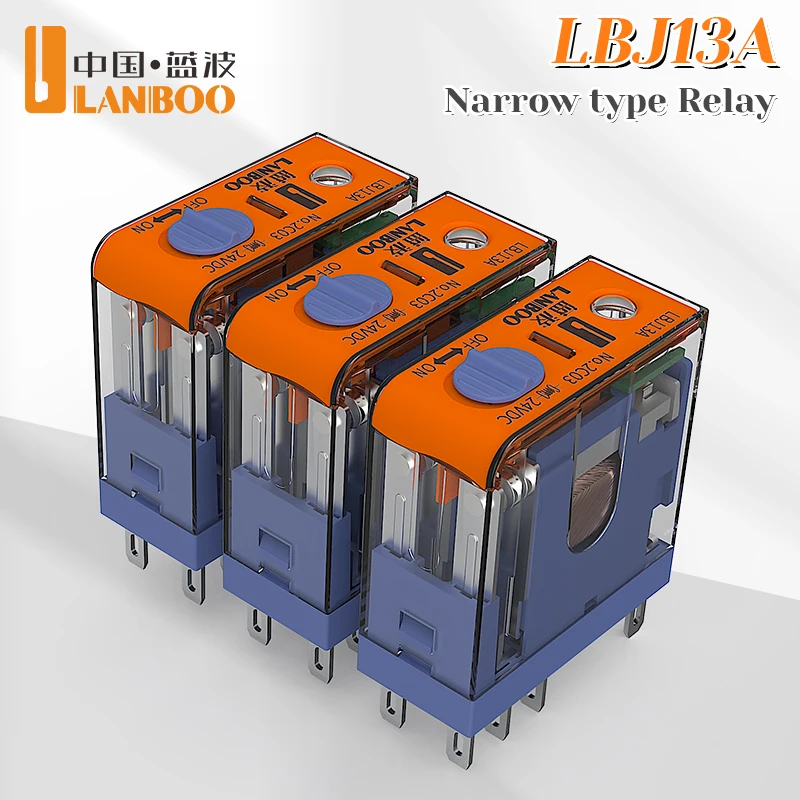 LANBOO J13A Micro Voltage Plug-in Relay 5pin 8pin DC12V/DC24V/AC220V 12A Relay AC 220V DC 24V Universal Relay