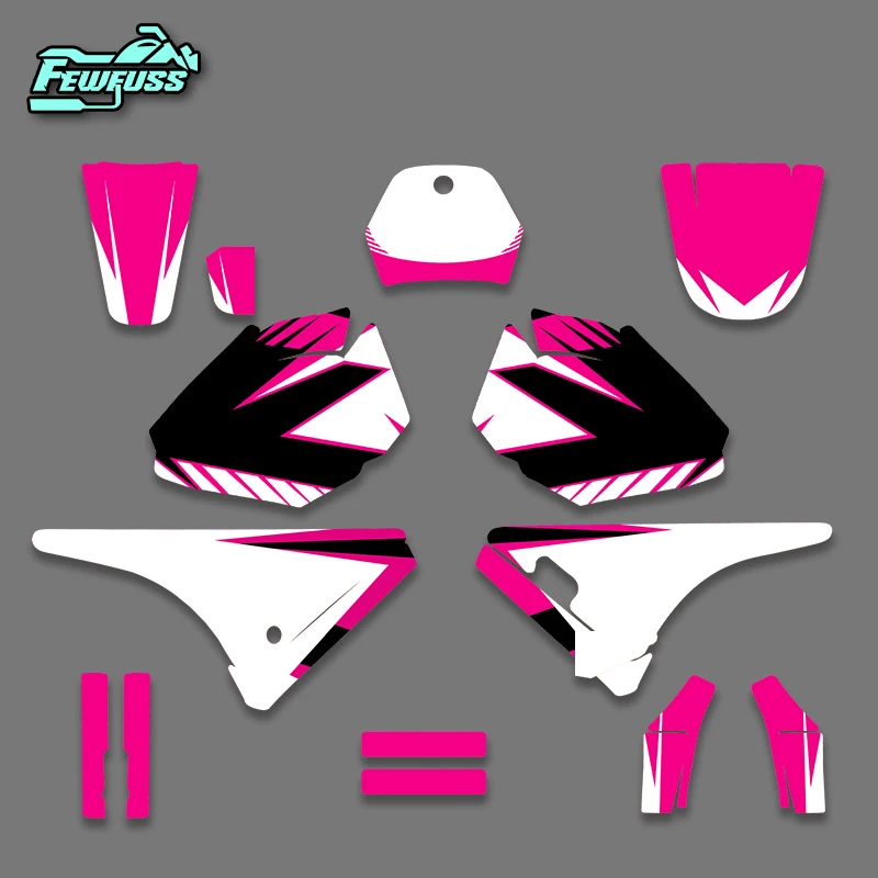 Fewfuss For YAMAHA PW80 All Years Dirt Bike Graphics Decals Stickers Kit Custom Name & Number 002