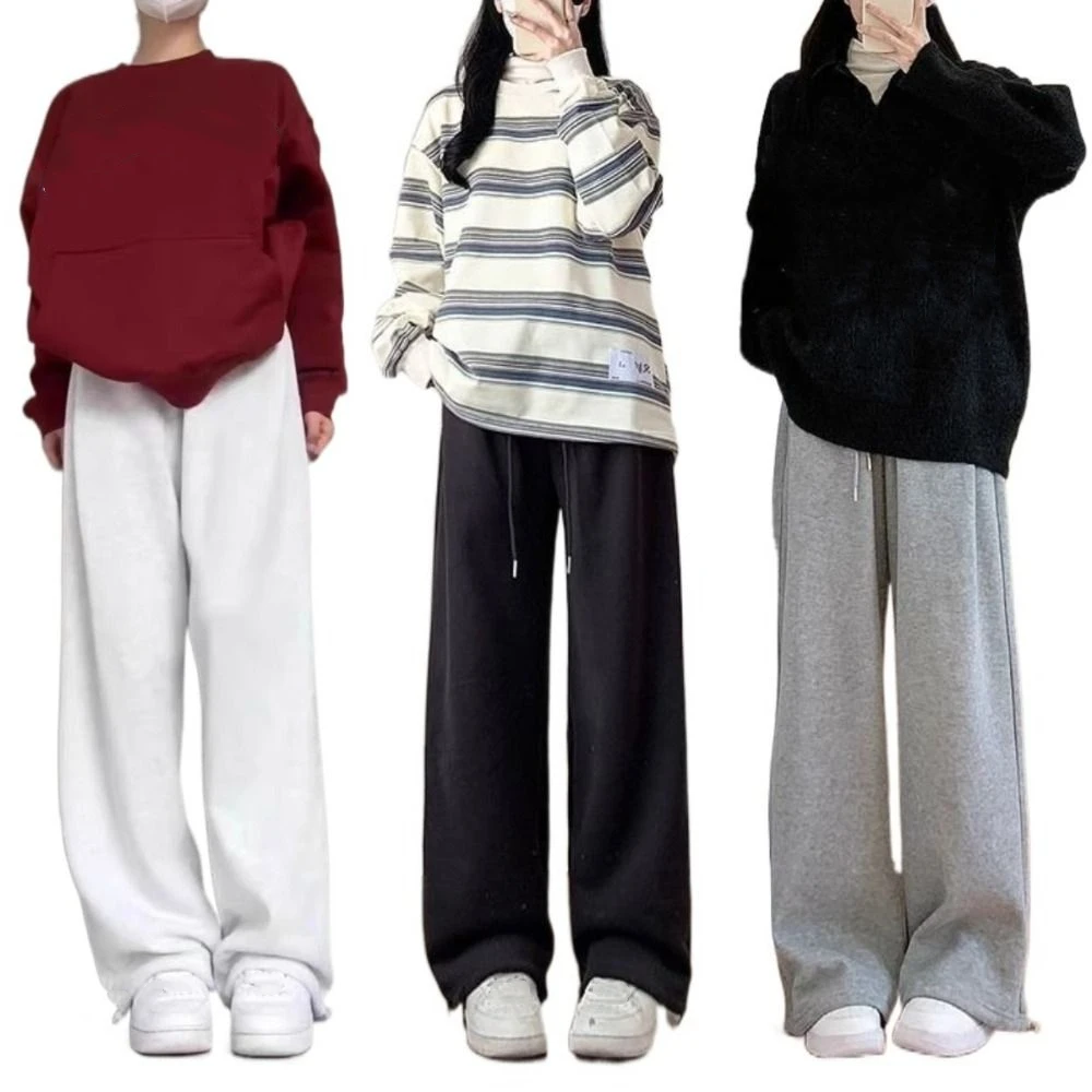 

Fashion Y2K Casual Dragging Pants High Waist Sports Wide Leg Loose Pants Trousers Sweatpants Drawstring Pants Women Vacation