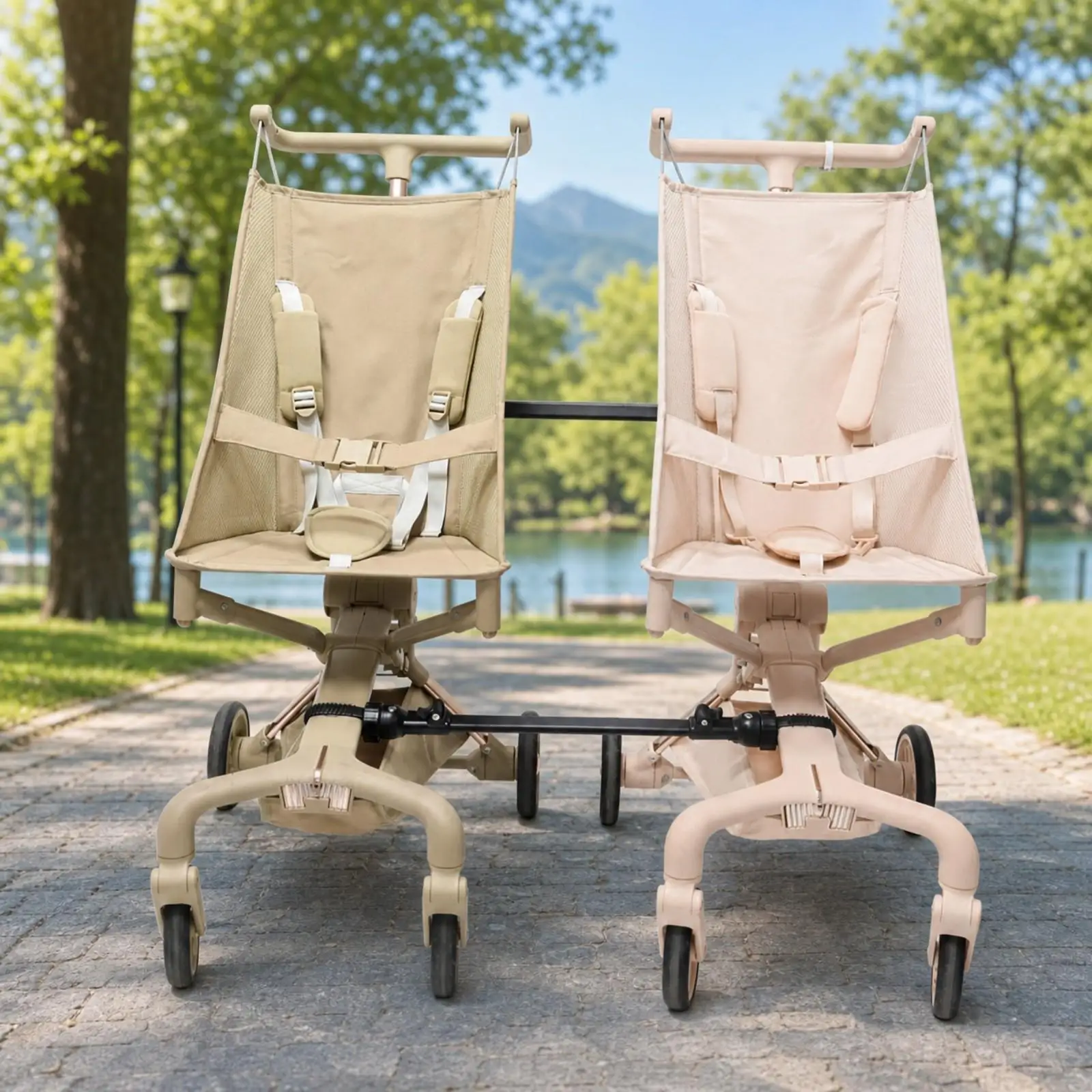 Stroller Coupler Connector Aluminum Alloy Twin Pushchair Link for Managing Two Kids