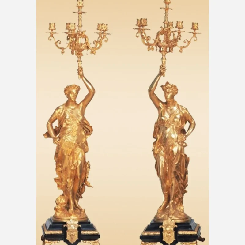 A pair of Imitated Antique  gilt gold plated Solid Copper 