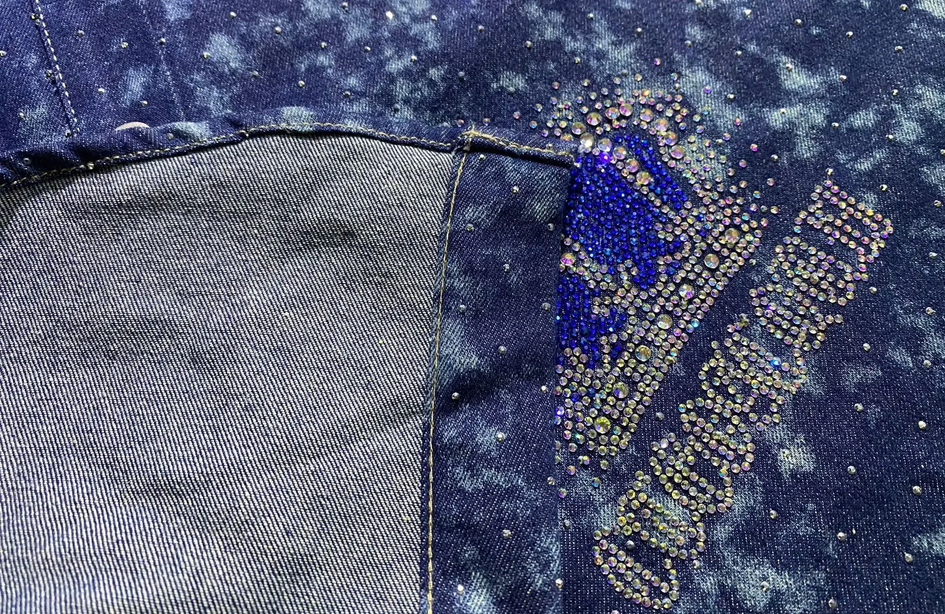 Moda 2 peça conjuntos de roupas femininas coroas brilhantes diamantes denim curto conjunto verão casual cardigan manga curta cowboy agasalho