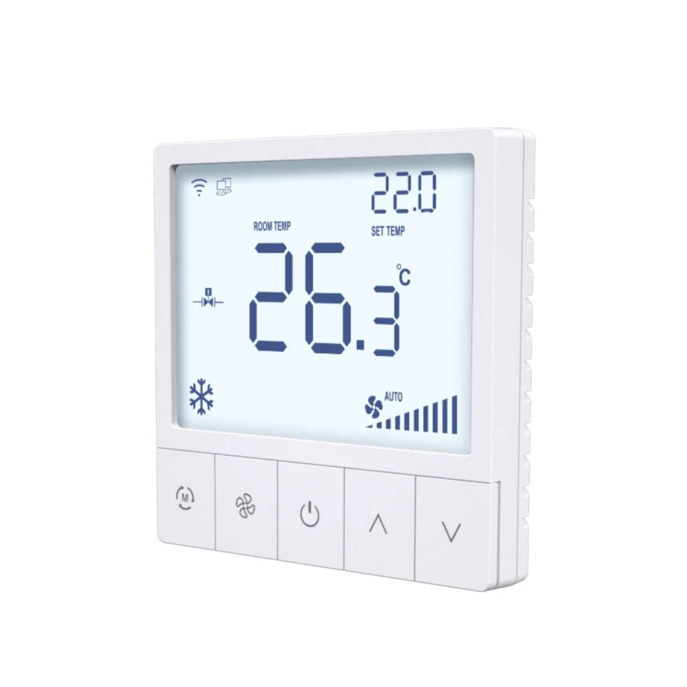 Bandary Lcd Touch Screen Digital RS485 Modbus 2 or 4 Pipe Modulating Fan Coil Programmable Smart Room Thermostat Temperature