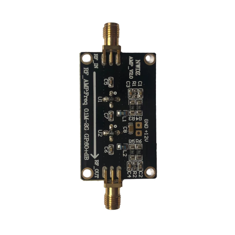 Elektronische Rf Breedband Versterker Lage Ruis Versterker Lna 0.1M-2G Versterking 60db Tweetraps Versterking Printplaat