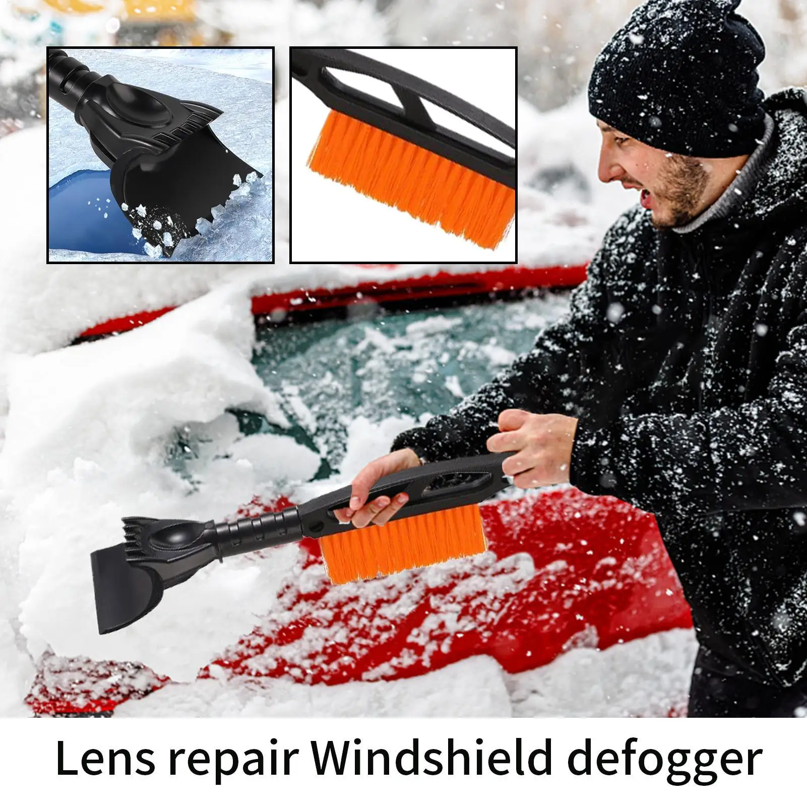 

Автомобильная щетка для снега, съемный скребок для лобового стекла для удаления льда и снега, многофункциональная щетка для парковки грузовиков, утренней подъездной дороги