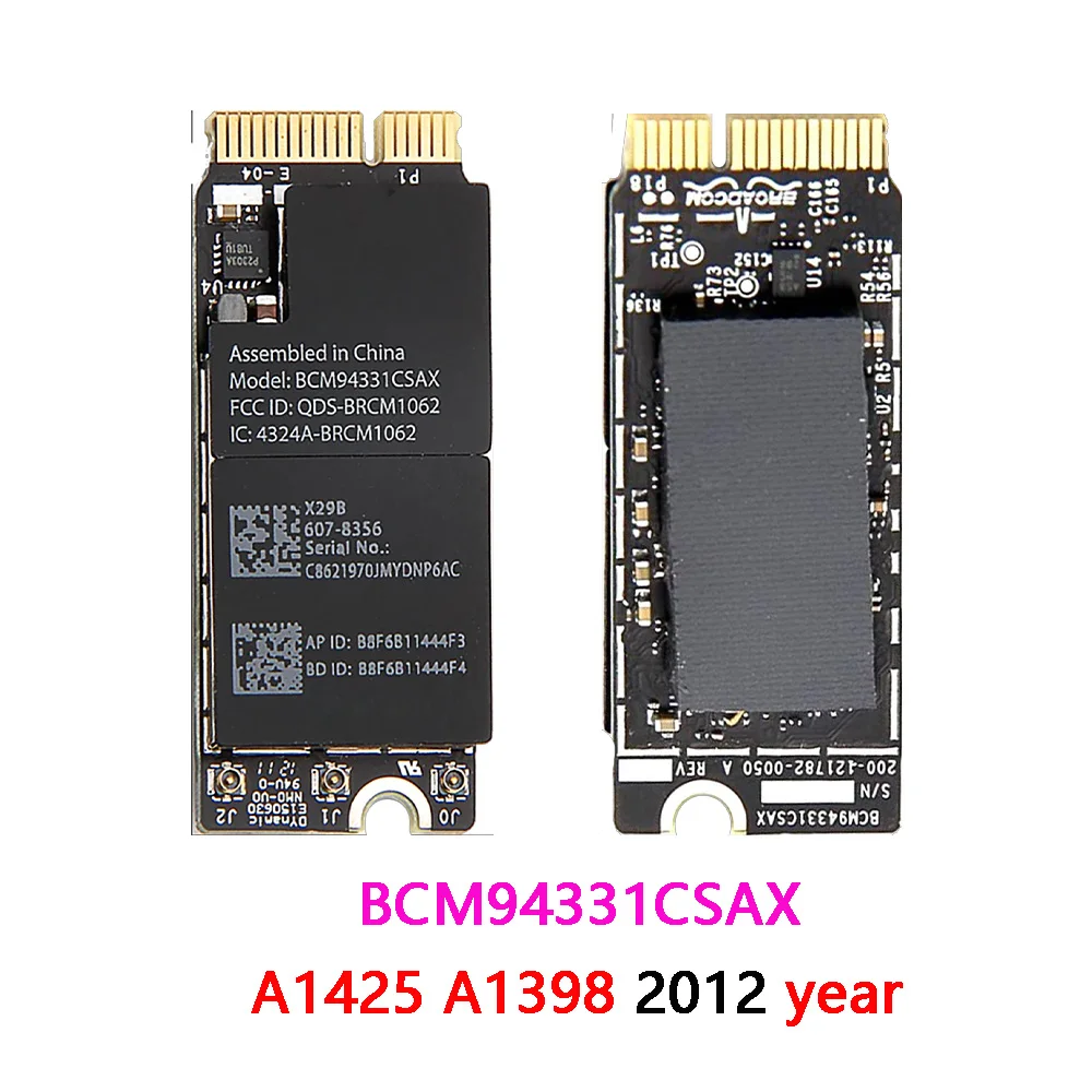 Original Wifi Airport Card For Macbook Pro A1398 A1425 A1502 BCM94331CSAX BCM94360CS BCM943602CS Wifi Card 2012 2013 2014 2015