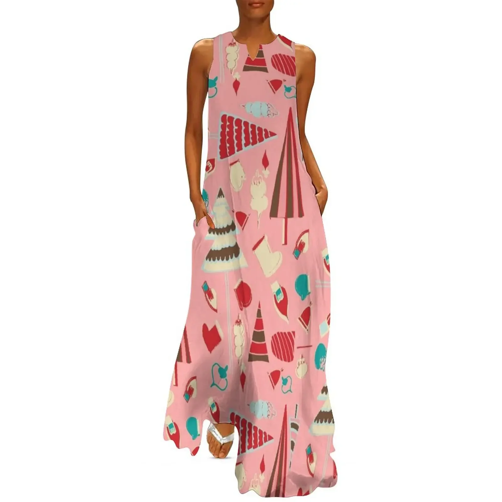 

Vintage chrismas pink Long Dress summer dresses for women 2025 prom clothes Dress