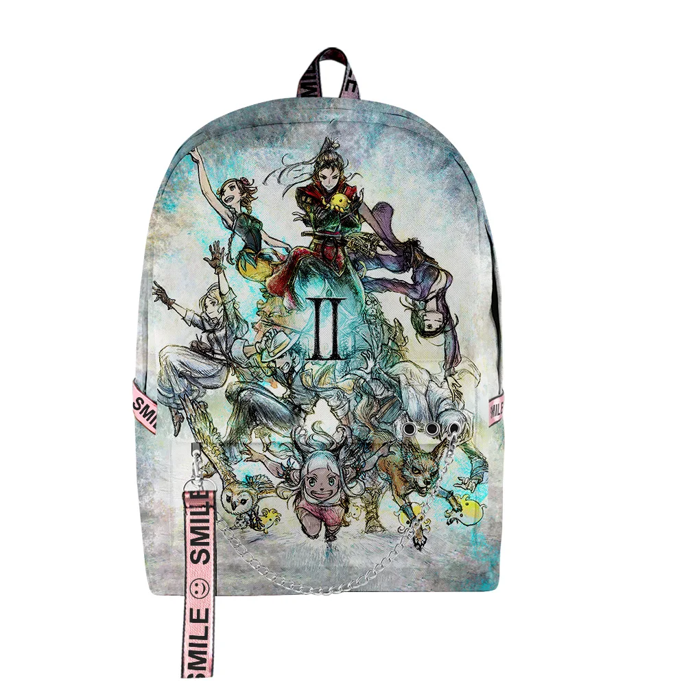 Mochilas escolares con estampado 3D de Octopath Traveler Game, mochilas de viaje multifunción impermeables Oxford Unisex, novedad de Harajuku