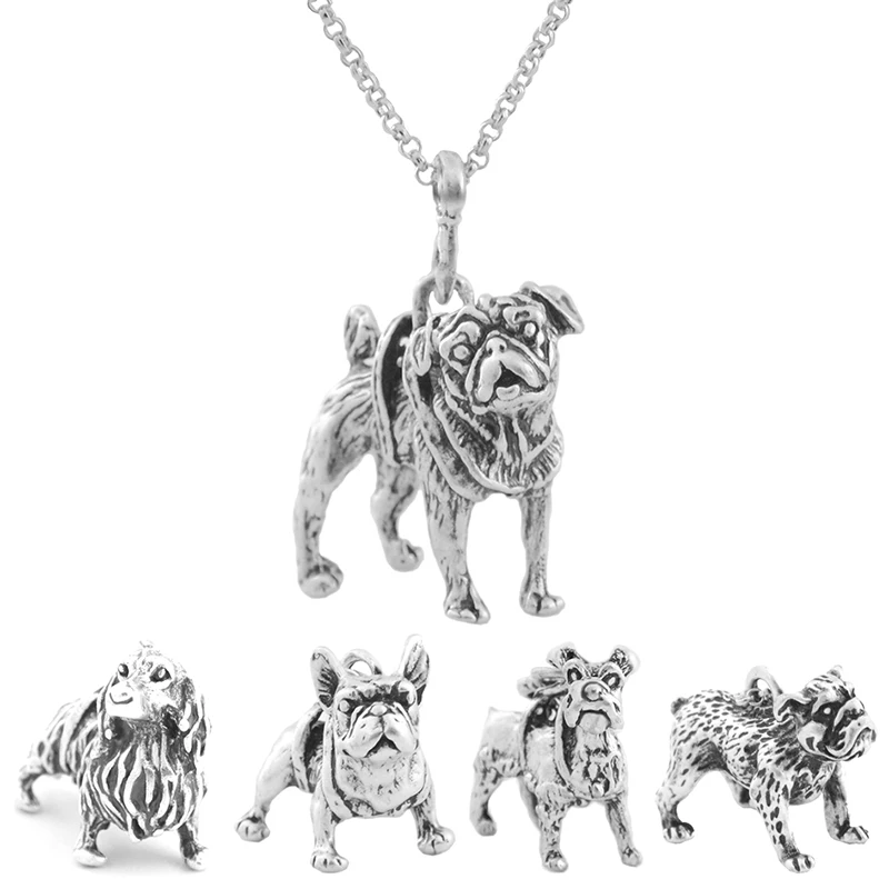 Retro Pug&French Bulldog Dog Statement Necklace Women Boho Collier Femme Cute Animal Long Necklaces For Men Jewelry Pet Gifts