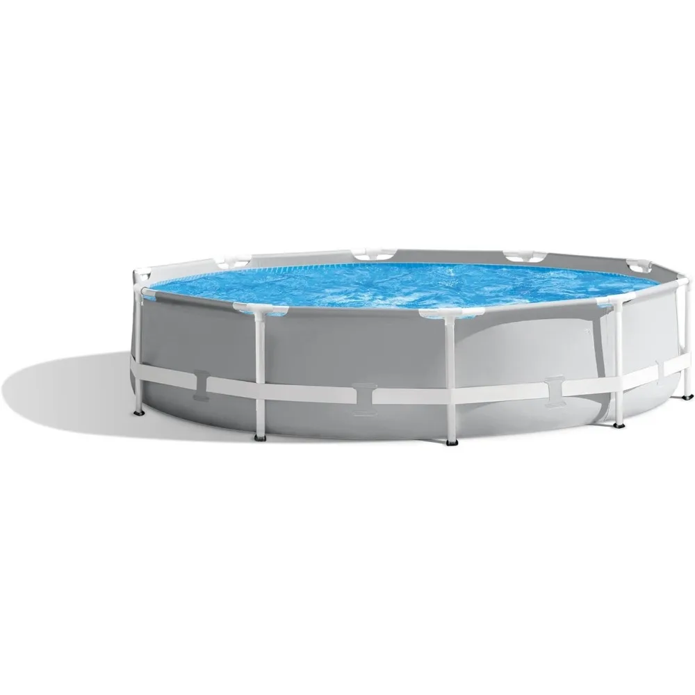 

Prism Frame Premium Above Ground Swimming Pool Set: 10ft x 30in – Includes 330 GPH Cartridge Filter Pump – SuperTough