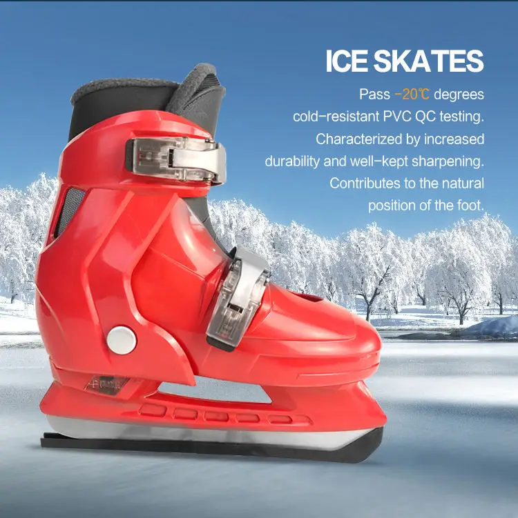 Hot sell professional quick lacing stainless steel blades plastic ice skates used in ice