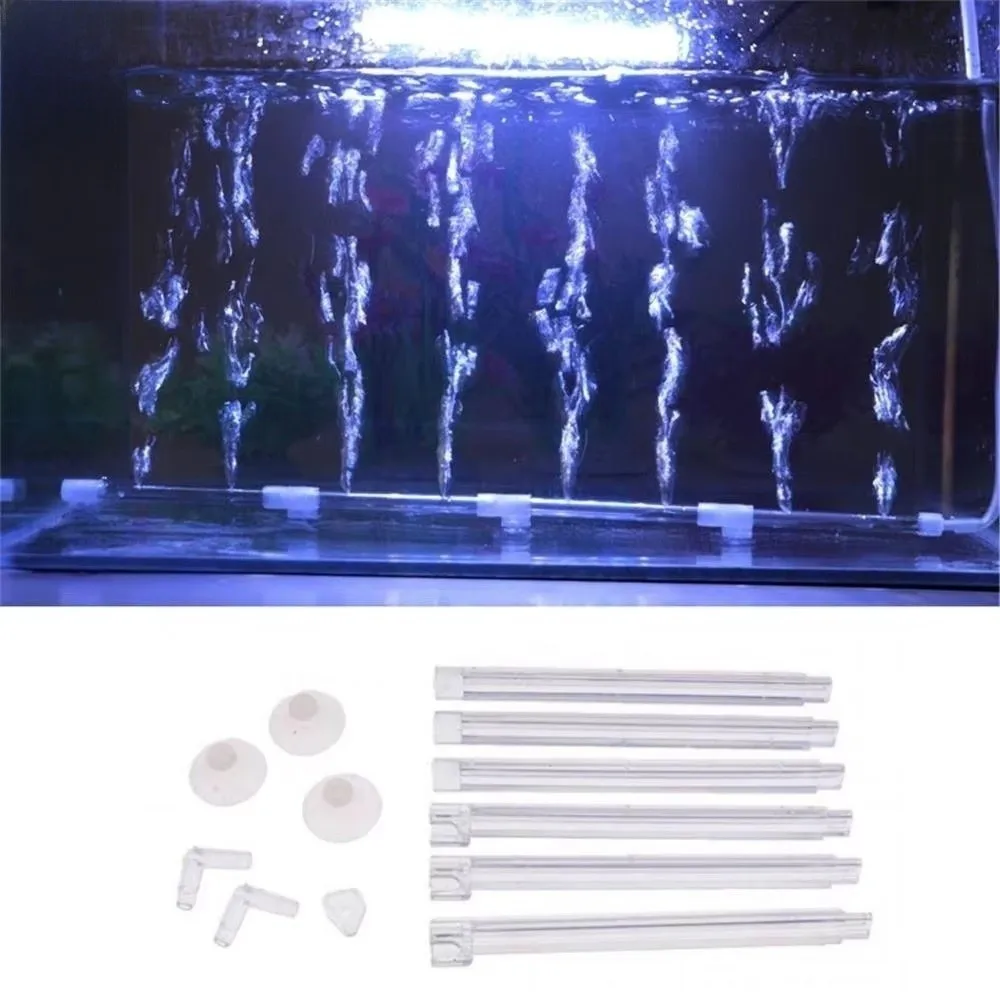 Transparent Aquarium Air Curtain Adjustable Direction L Type Adapter Aquarium Aerator Tube Cuttable Length Suction Cup Fixed