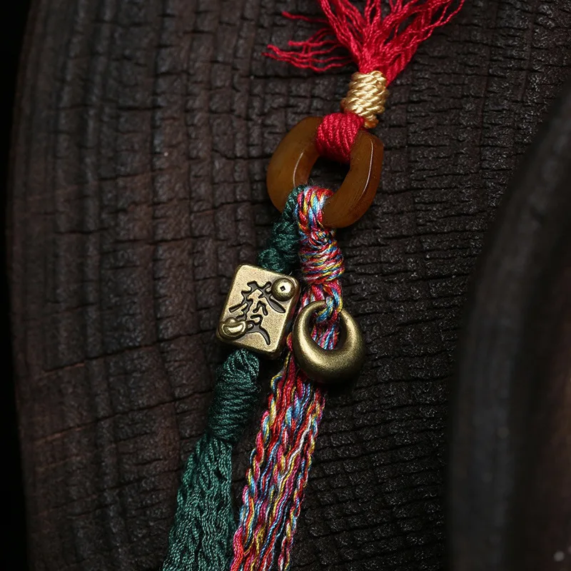 Tibetan style play gaou box for cinnabar God of Wealth pendant pendant hand-woven rope nothing card