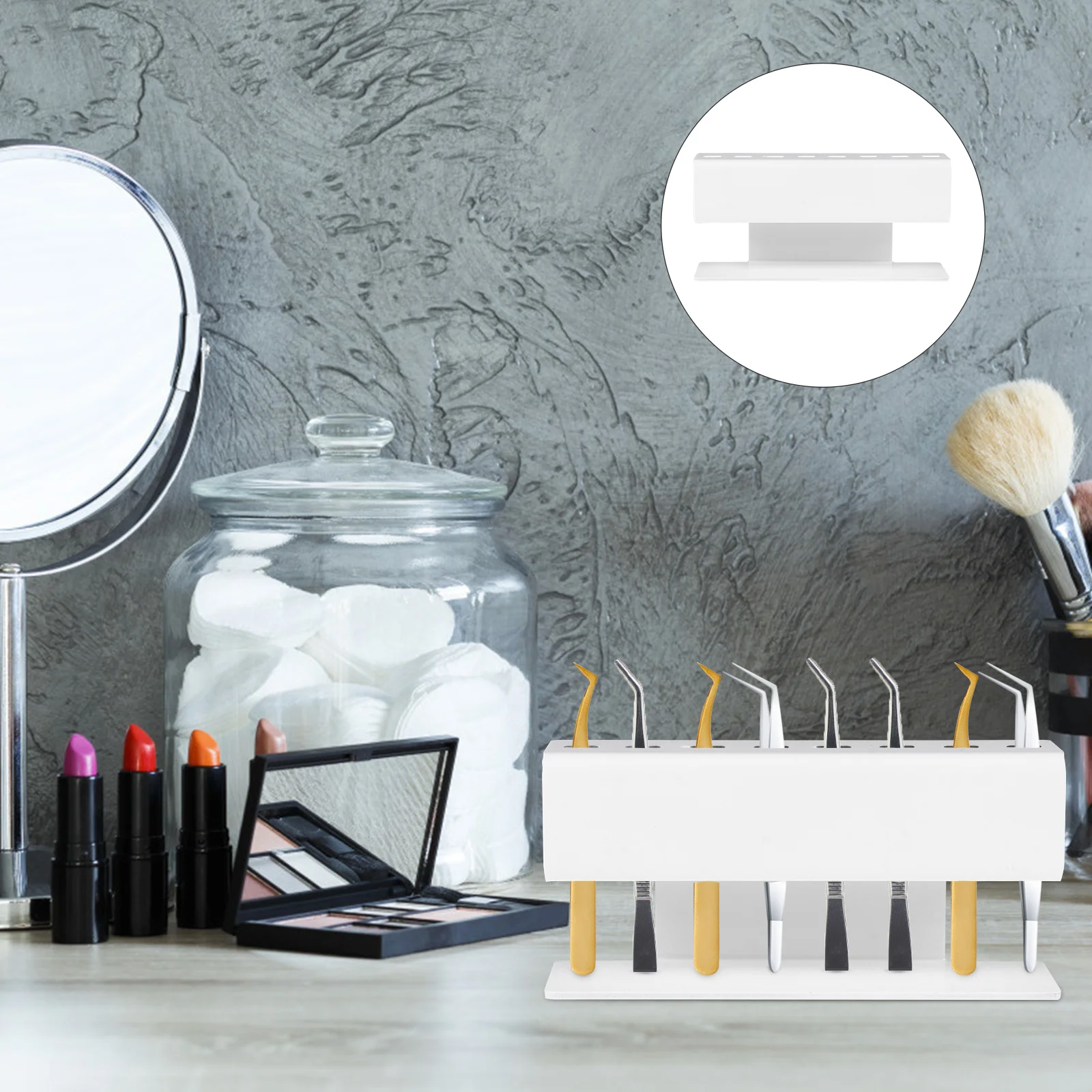 

Acrylic Tweezers Display Stand 8 Positions Lash Extension Tool Organizer Home Makeup Storage Tweezers Holder Display Stand