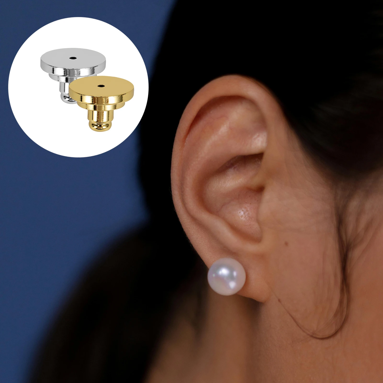 

4PCS Earring Small Earring Backs Heavy Support Locking Stoppers for Studs Small Delicate Electroplated Jewelry Accessories