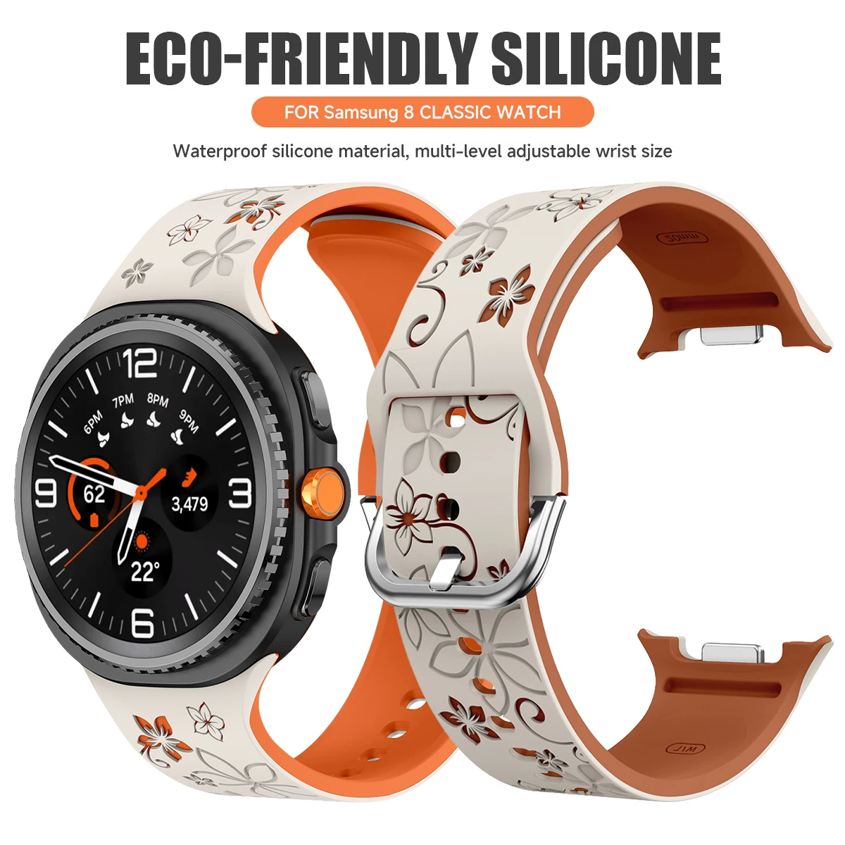 Engraved Silicone Band for Samsung Galaxy Watch 8 44mm 40mm Wristband Bracelet for Galaxy Watch 8Classic 46mm Sport Strap Correa