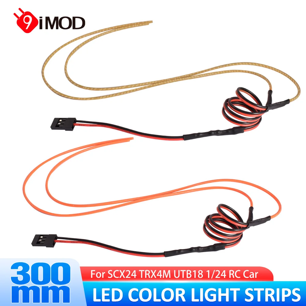 

9IMOD 300MM LED Color Light Strips Flexible Cutable Lamp For SCX24 TRX4M UTB18 1/24 Car