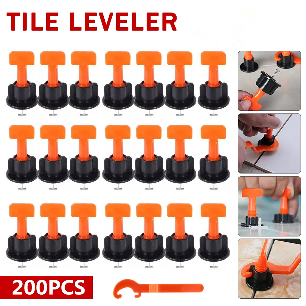 200 قطعة نظام تسوية بلاط الأرضيات مقاطع الفواصل الخزف السيراميك مستوي عدة لوضع البلاط جدار تحديد أدوات البناء
