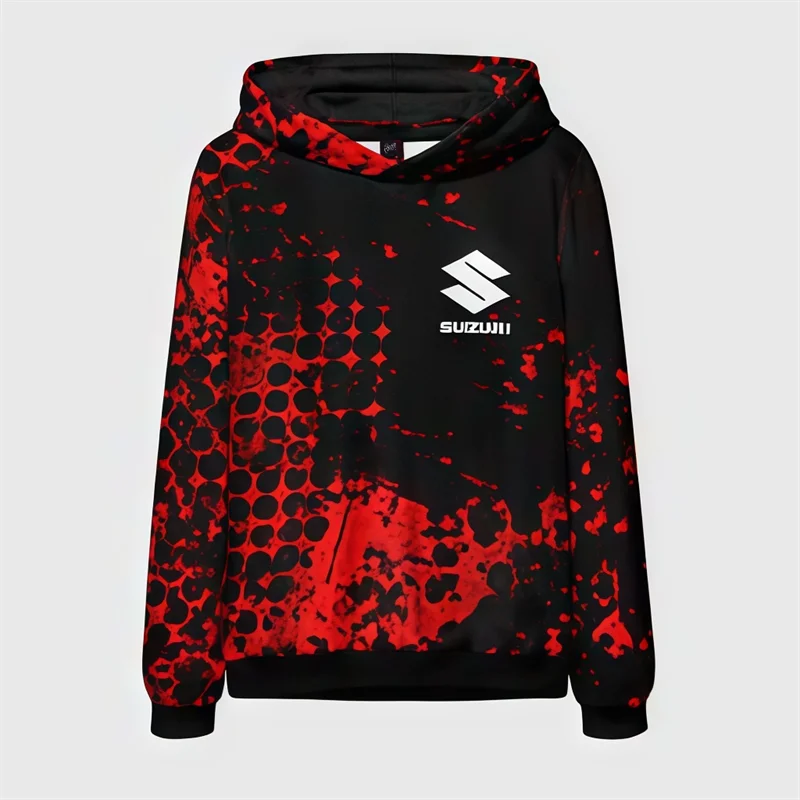 

Street casual sports hooded tops men's sweatshirts Suzuki high-quality motorcycle autumn and winter personality 3D printing tops